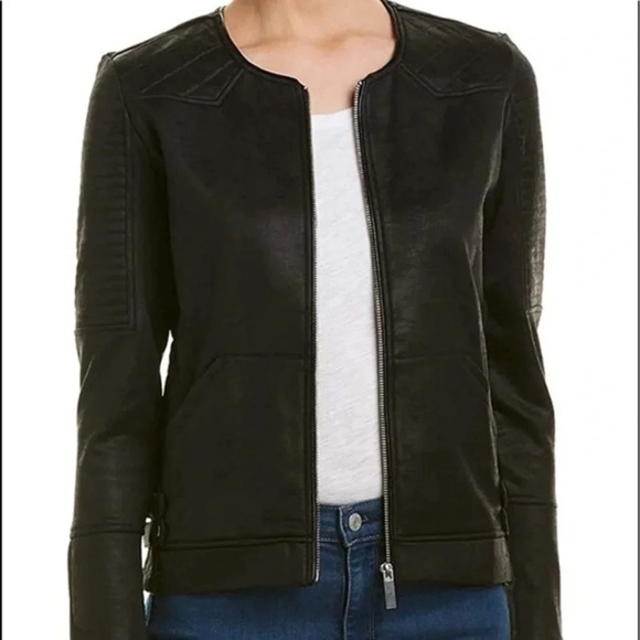 The Kooples Sport Leather Effect Moto Jacket S - Picture 1 of 11